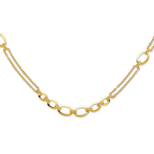 Leslie's 14K Polished Fancy Double-stranded Link Necklace