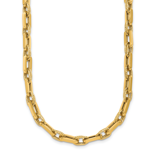 HERCO Gold Textured Mixed Link Necklaces