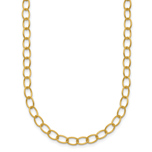 HERCO Gold Satin Solid Oval Link Necklaces