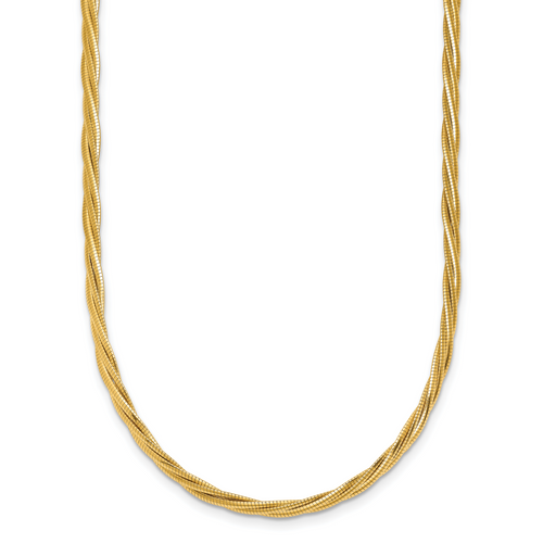 Herco 14K Polished and Braided with  2 Inch Extension Necklace