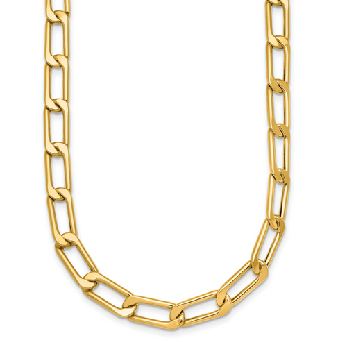 Herco 14K Polished 6.8mm Enlongated Curb Link with  1in Ext. Necklace