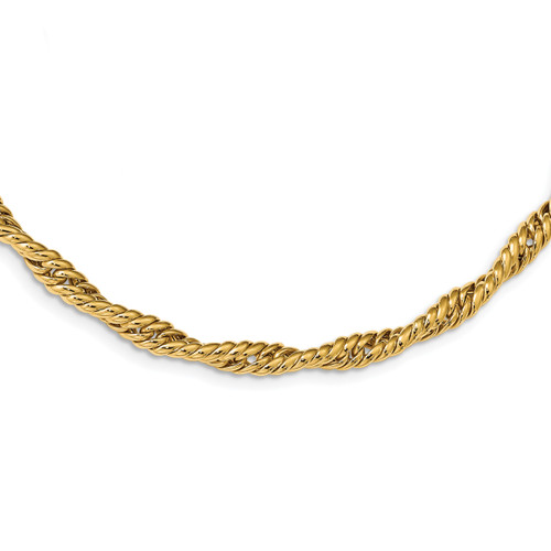 Leslie's 14K Polished Twisted Fancy Link Necklace