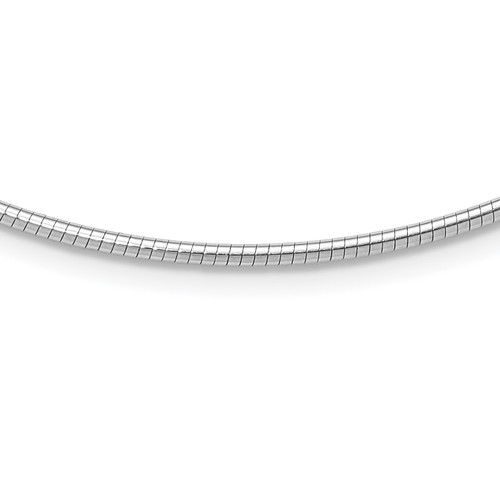 Leslie's 14K White Gold 2mm Round Omega Necklace