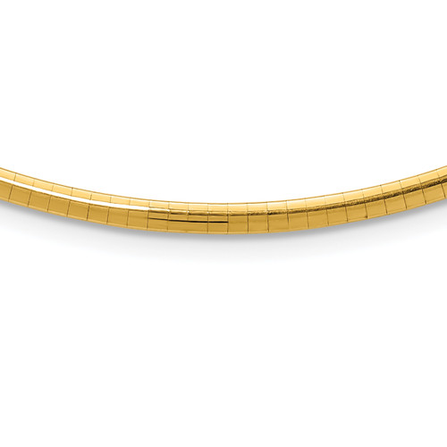 14k 3mm Domed Omega Necklace