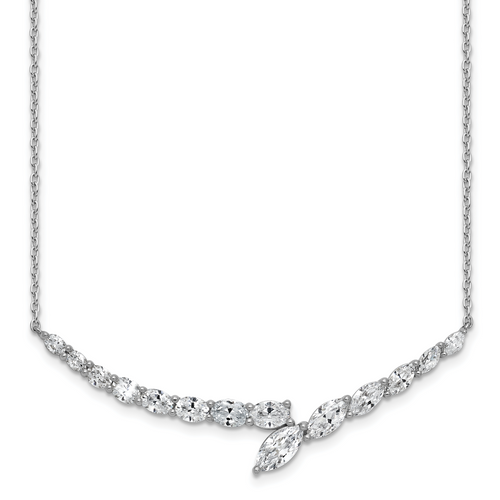 14K White Gold Graduated Lab Grown Diamond VS/SI FGH Necklace