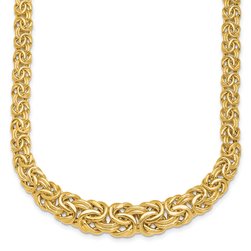 HERCO Gold 7-12mm Graduated Byzantine Chain Necklaces