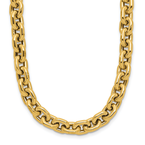 Leslie's 14K Polished 7.0mm Flat Edge Cable Link Necklace