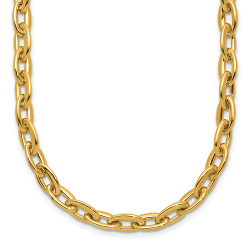 Leslie's 14K Polished Fancy 5.5mm Oval Link Necklace