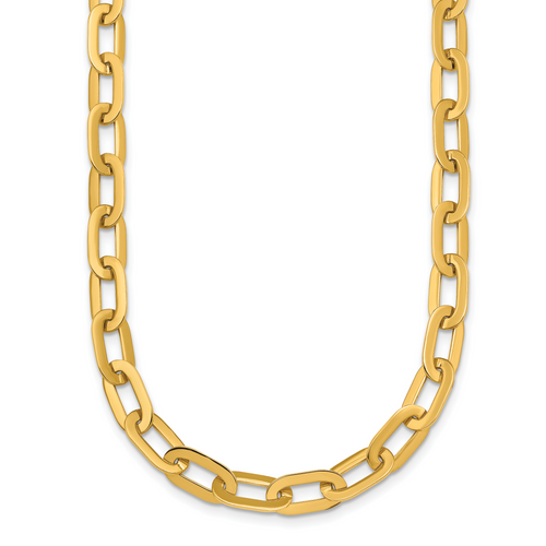 Herco 14K Polished Flat Solid Oval Link Necklace