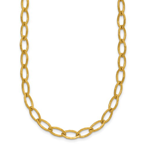 HERCO Gold Satin Solid Fancy Link Necklaces