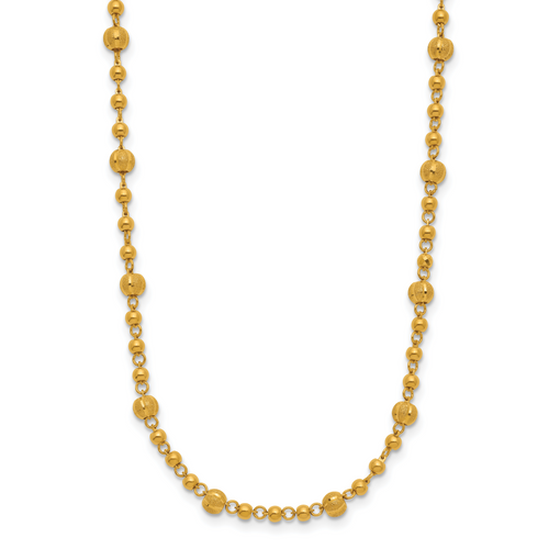 Herco 24K Polished Textured and Beaded 18 Inch Necklace