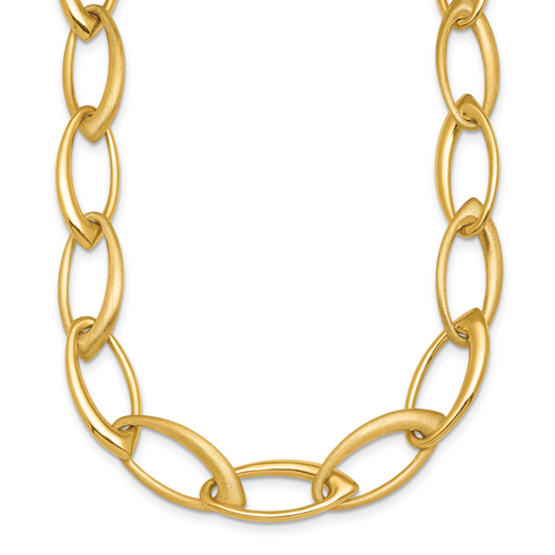 Herco 14K Polished and Satin Fancy Link Necklace