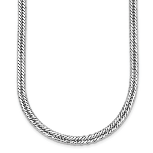 HERCO Platinum Polished & Diamond Cut Solid Curb Chain Necklaces