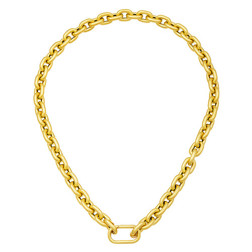 Herco 14K Gold Oval Link With Lock