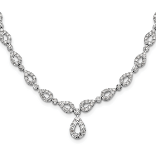 14K White Gold Lab Grown Diamond VS/SI FGH Teardrop Necklace