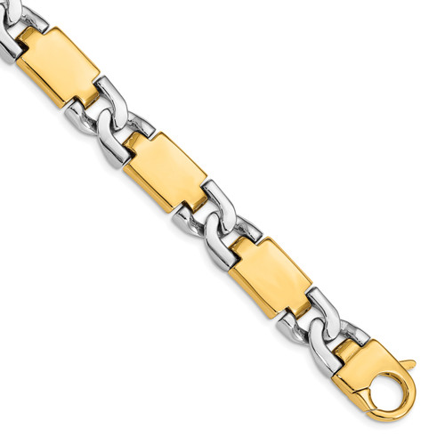 14K Two-tone 20 inch 10.9mm Hand Polished Fancy Link with Fancy  Lobster Clasp Chain