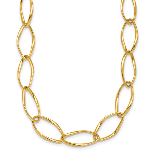 HERCO Gold Shiny Oval Link Necklaces