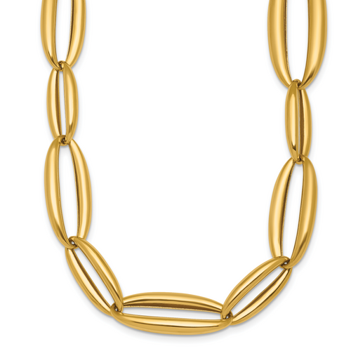HERCO Gold Shiny Mixed Oval Link Necklaces