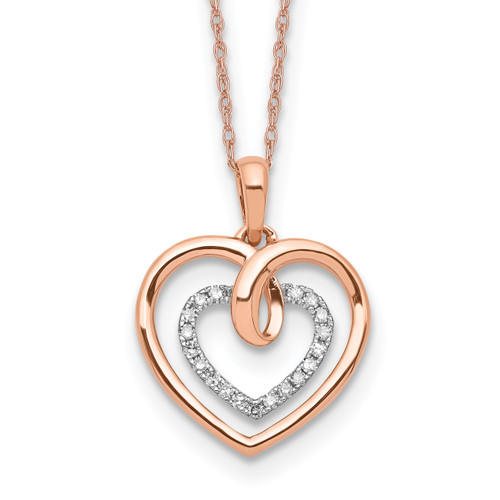 Diamond Double Heart Necklaces