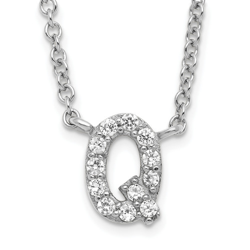 Cubic Zirconia Initial 18 Inch Necklaces