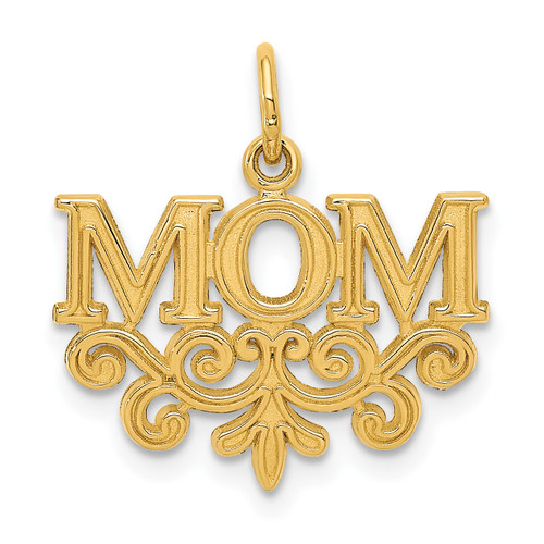 14K Gold  MOM Charm