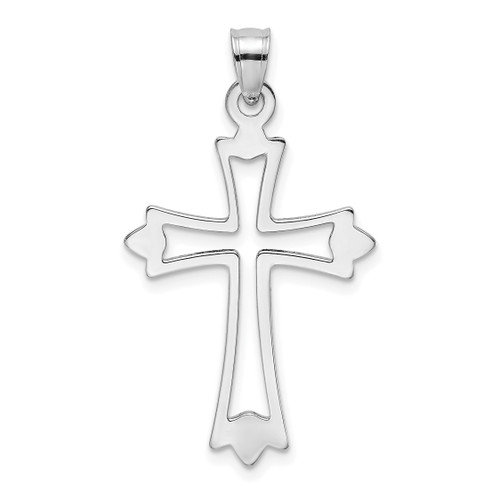 14K Gold  White Gold Polished and Cut-Out Cross Charm