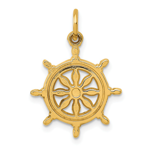 14K Gold  Ships Wheel Charm