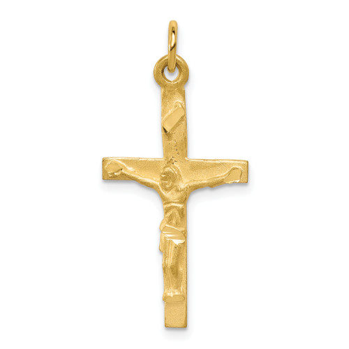 10k Solid Polished Crucifix Pendant