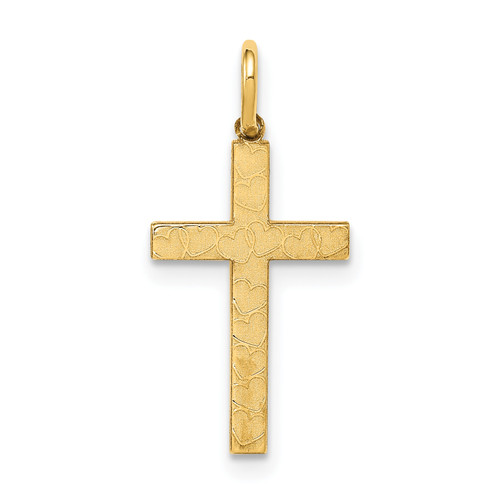 14K Laser Designed Cross Charm