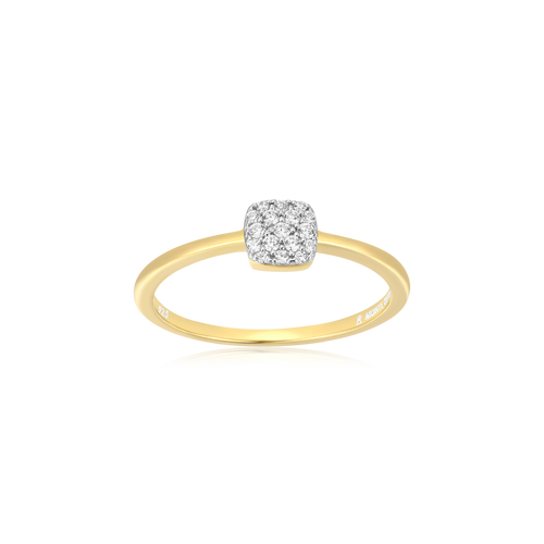 Cushion Stackable Ring 14K Yellow Gold Plated Sterling Silver