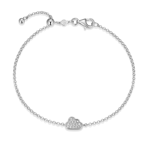 Silver Lining Cloud Bolo Bracelet Rhodium Plated Sterling Silver