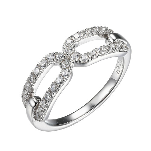 Charles Garnier Sterling Silver  Ring  with Cubic Zirconia , Rhodium Finish SXR3261WZ
