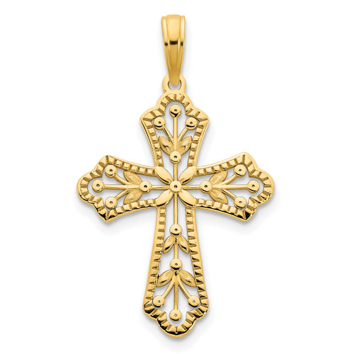 14KT Gold  with Rhodium Angel Pendant C3972
