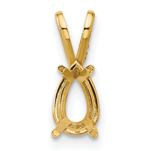 14KT Gold w Round 4-Prong with Straight Bail 7.0mm Pendant Setting WG937-8