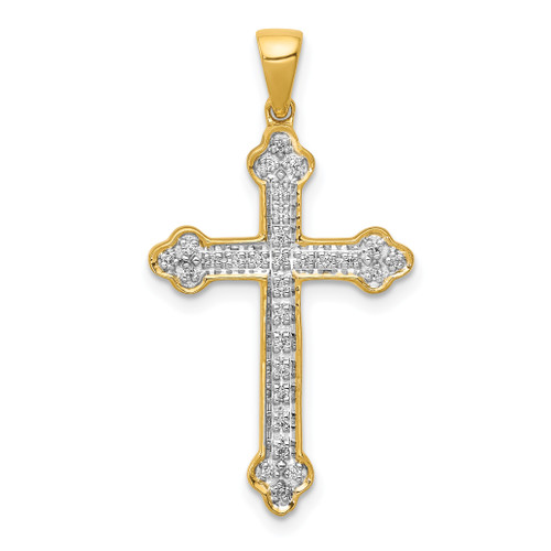 14KT Gold  Brushed and Diamond-cut Guitar Pendant D4622