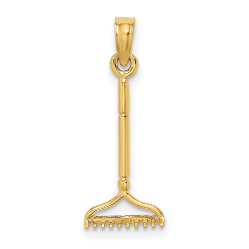 14KT Gold  White Polished Cross Pendant D4651