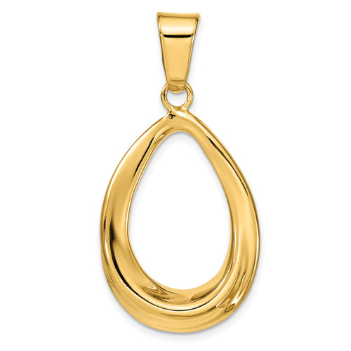 14KT Gold  Two-tone Polished Solid INRI Crucifix Pendant XR2044