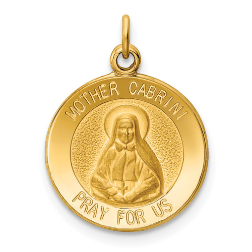 14KT Gold  Mother Cabrini Medal Charm XR405