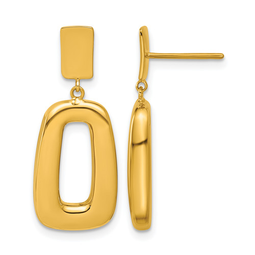 Herco 18K Polished Fancy Geometric Post Dangle Earrings 14HRE267Y