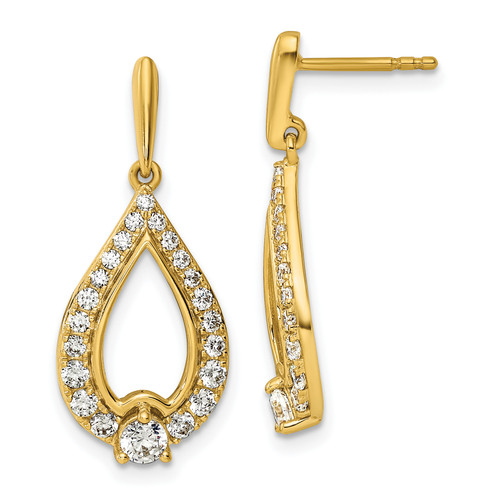 14KT Gold  1 carat Lab Grown Diamond VS/SI+ G+ Teardrop Post Dangle Earrings LE2778 14KT Gold  1 carat Lab Grown Diamond VS/SI+ G+ Teardrop Post Dangle Earrings LE2778