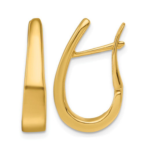 Herco 14KT Gold  Polished Graduated U Shape Hinged Hoop Earrings 14GIEAH46Y
