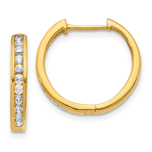 10KT Gold  Diamond Hinged Hoop Earrings EM5563-004-1YA