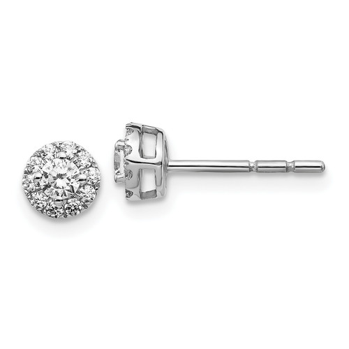 10KT Gold  White Gold Diamond Cluster Post Earrings EM4265-025-1YA