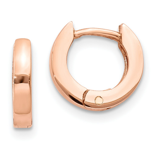 10KT Gold  Rose Gold Round Hinged Hoop Earrings EM4269-033-1WA