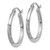 Leslie's 14KT Gold  White Gold Satin and Diamond Cut  2mm Round Hoop Earrings LE2540W