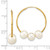 10KT Gold  6-7mm White Semi-Round Freshwater Cultured Pearl Hoop Dangle LE2403