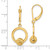 Leslie's 14KT Gold  Polished and Diamond-cut Beads Leverback Earrings LE2292W