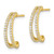 Sterling Silver Polished Gold-tone CZ Post Hoop Earrings QTC1750