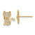 14KT Gold  CZ Cat Post Earrings YE2028