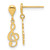 14KT Gold  Polished Treble Clef Dangle Earrings TF2013